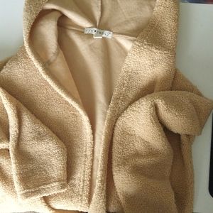 eye candy  polyester fuzzy brown jacket